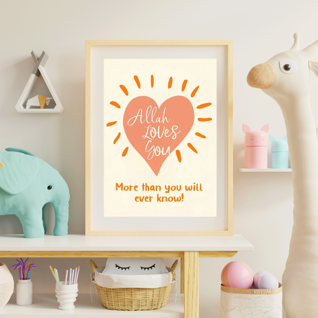 Allah Loves You | Islamic Kids Educational Wall Art Canvas