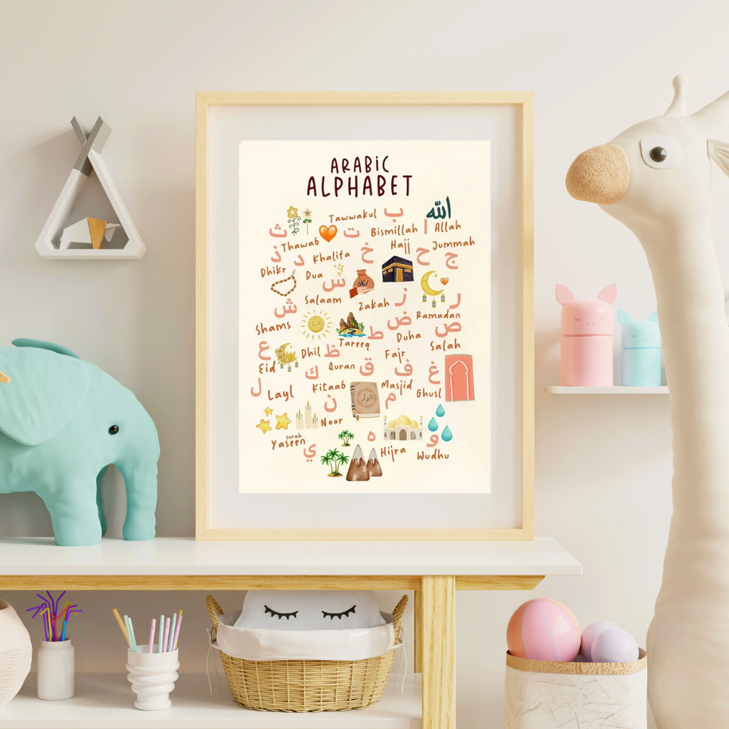 Arabic Alphabet | Islamic Kids Educational Wall Art Canvas