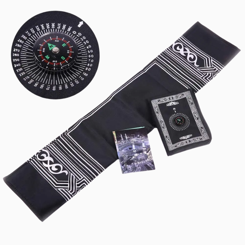 Portable Travel Prayer Mat - With Qibla Finder