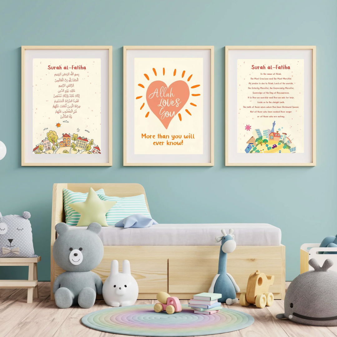 Surah Fatiha (Arabic) | Islamic Kids Educational Wall Art Canvas