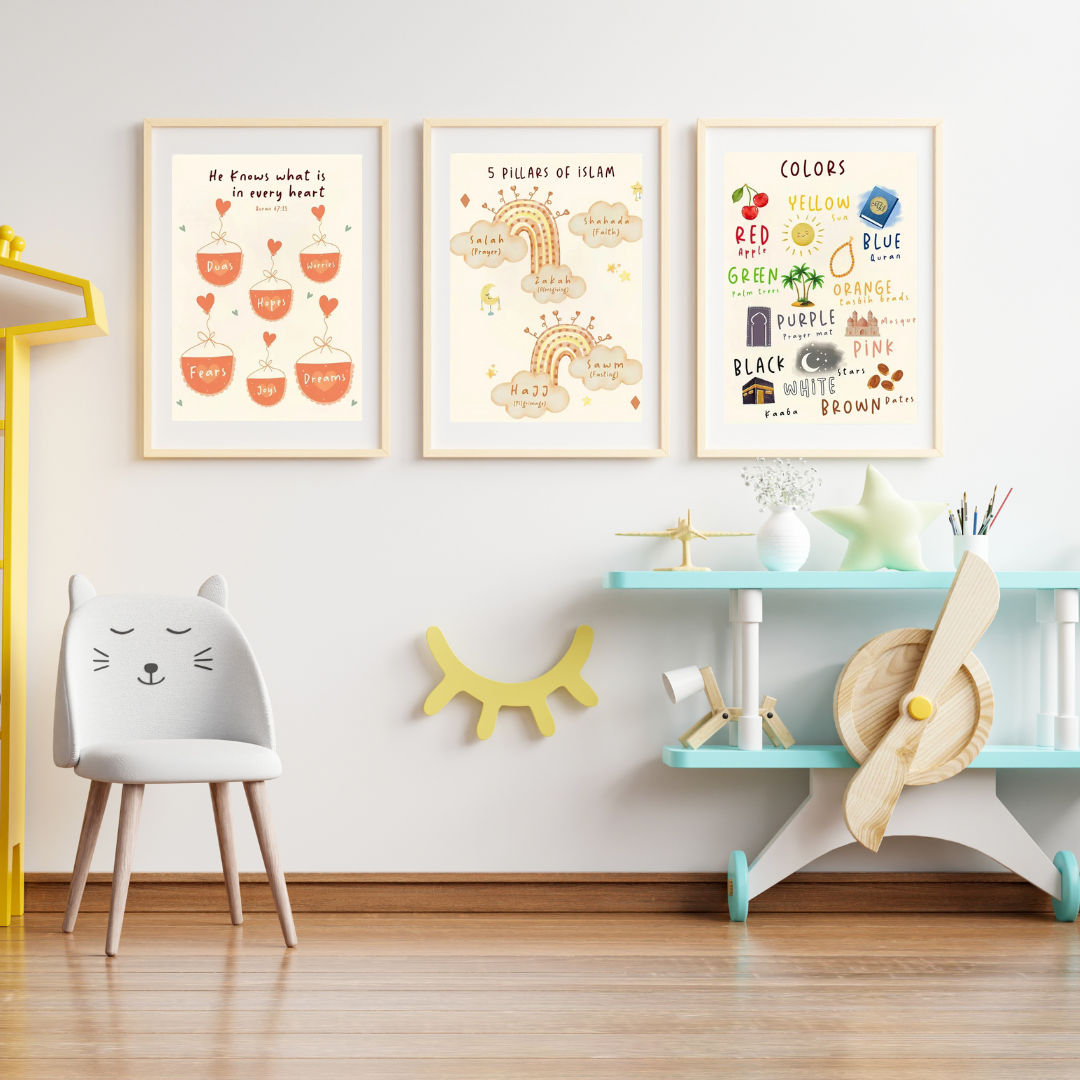 Colors in Islam | Islamic Kids Educational Wall Art Canvas