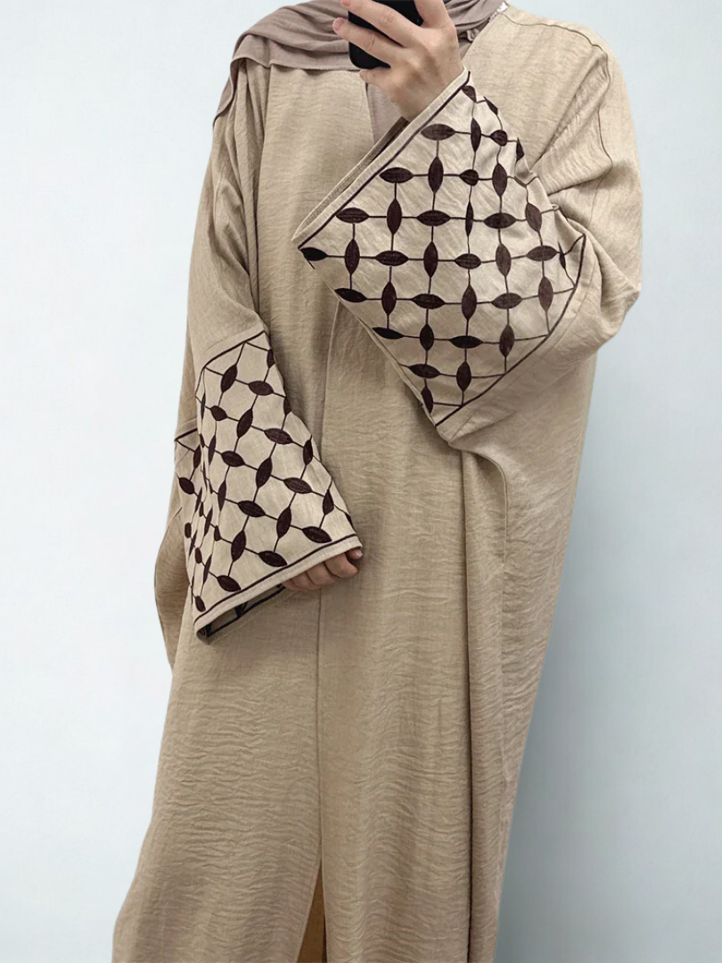 Open Abaya – Keffiyeh Print Abaya