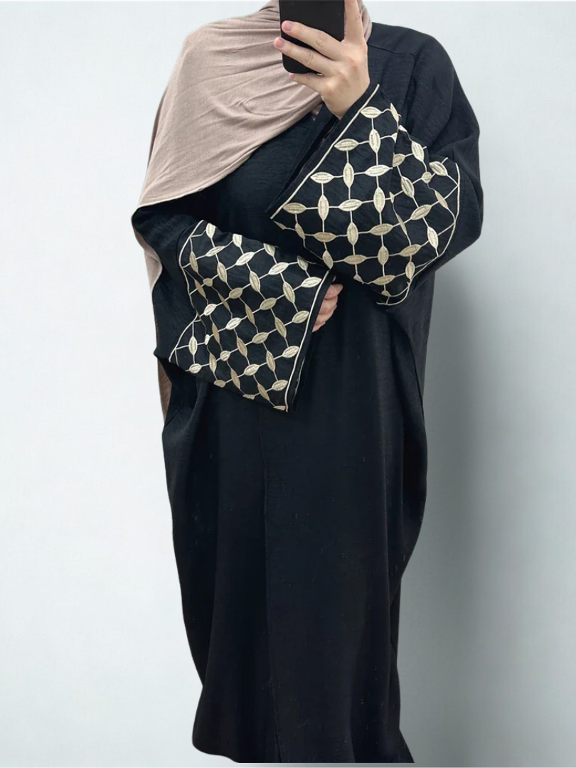 Open Abaya – Keffiyeh Print Abaya