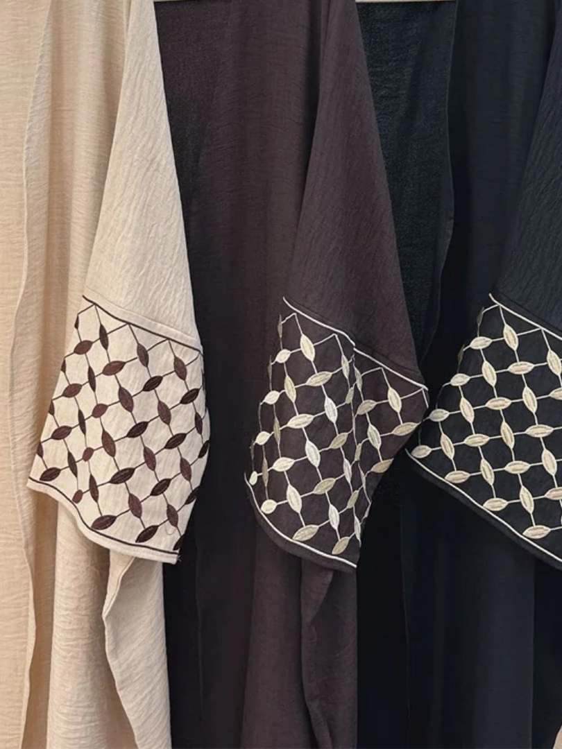 Open Abaya – Keffiyeh Print Abaya