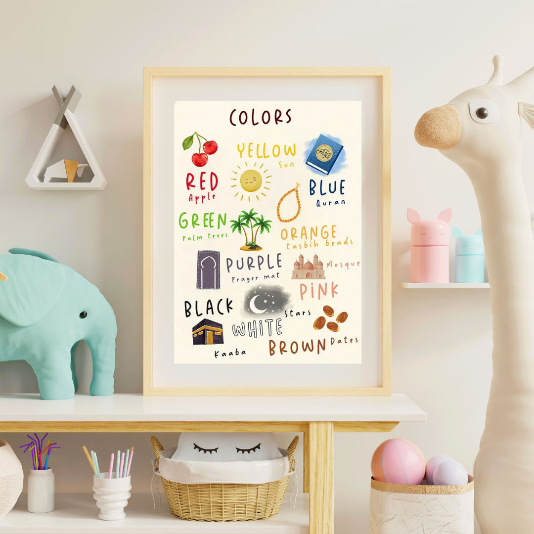 Colors in Islam | Islamic Kids Educational Wall Art Canvas