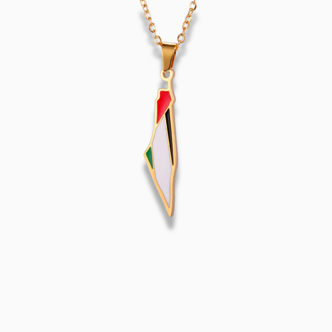 Palestine Flag Enamel Necklace