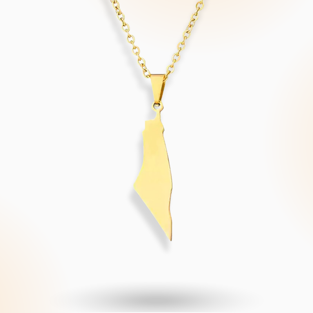 Palestine Map Pendent and Necklace