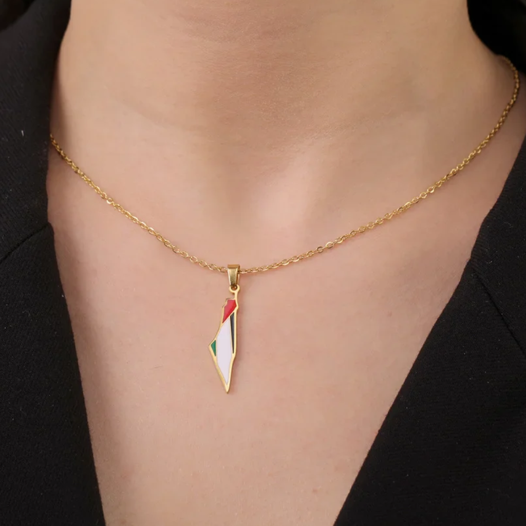 Palestine Flag Enamel Necklace