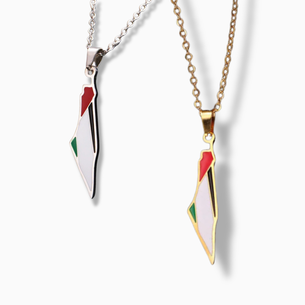 Palestine Flag Enamel Necklace