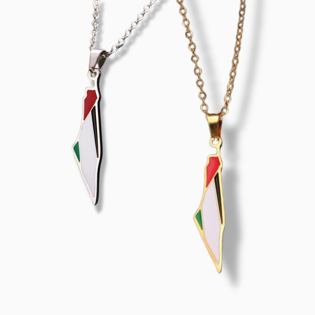 Palestine Flag Enamel Necklace