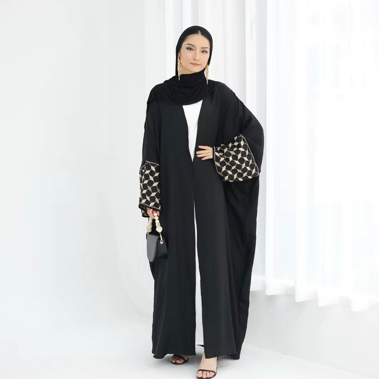 Open Abaya – Keffiyeh Print Abaya