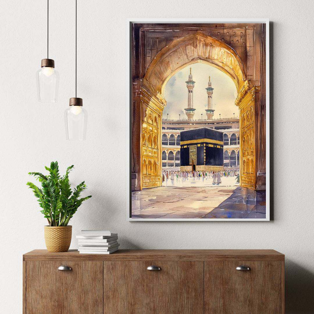 Islamic Wall Art – Holy Kaaba (Front View) Canvas Print