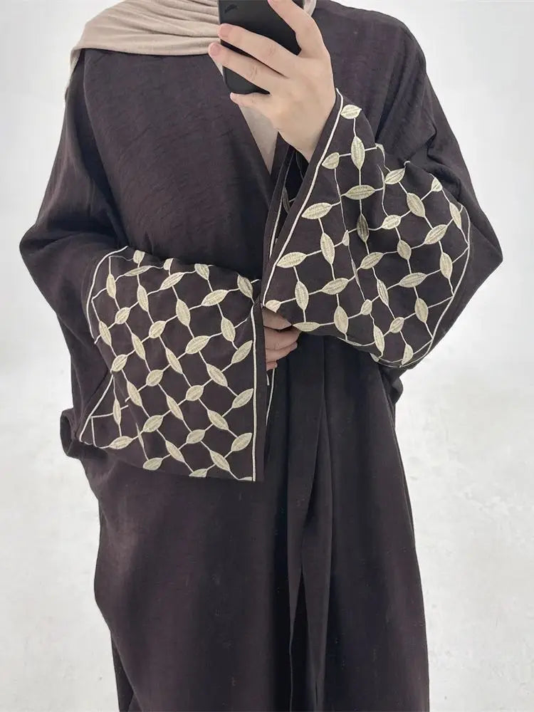 Open Abaya – Keffiyeh Print Abaya