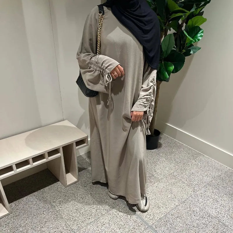 Lace Up Cuff Abaya