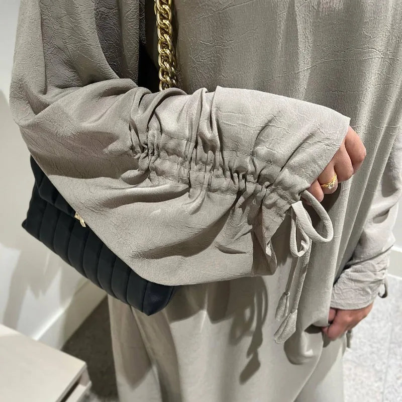 Lace Up Cuff Abaya
