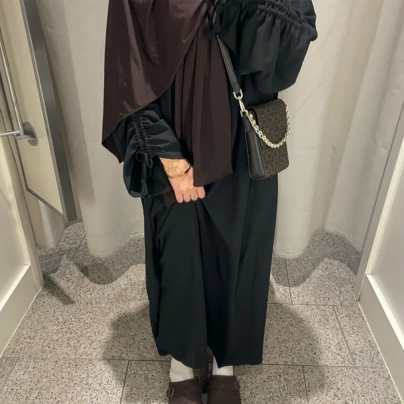Lace Up Cuff Abaya