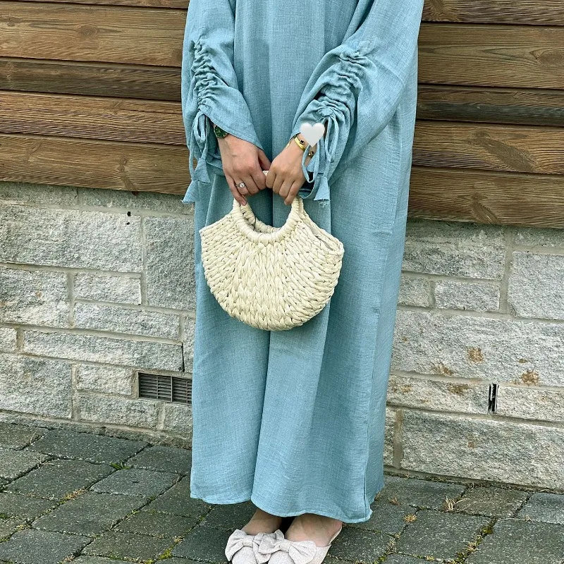 Lace Up Cuff Abaya