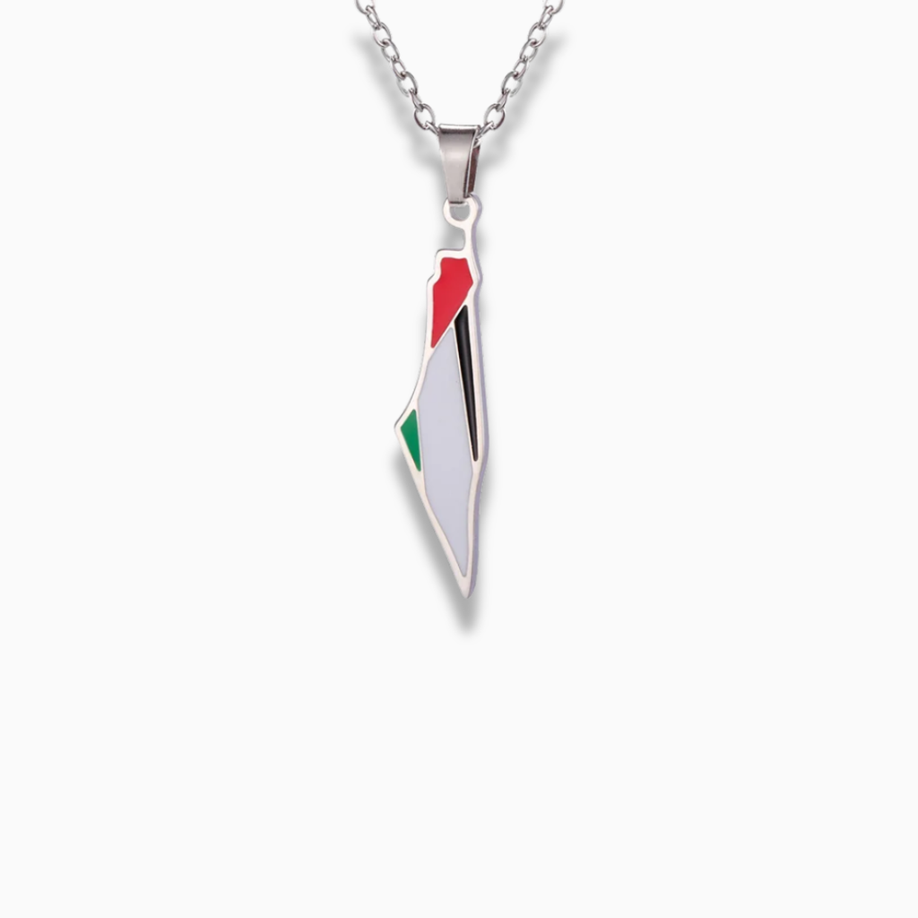 Palestine Flag Enamel Necklace