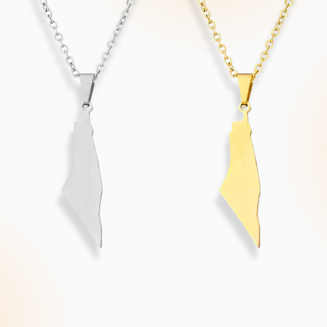 Palestine Map Pendent and Necklace