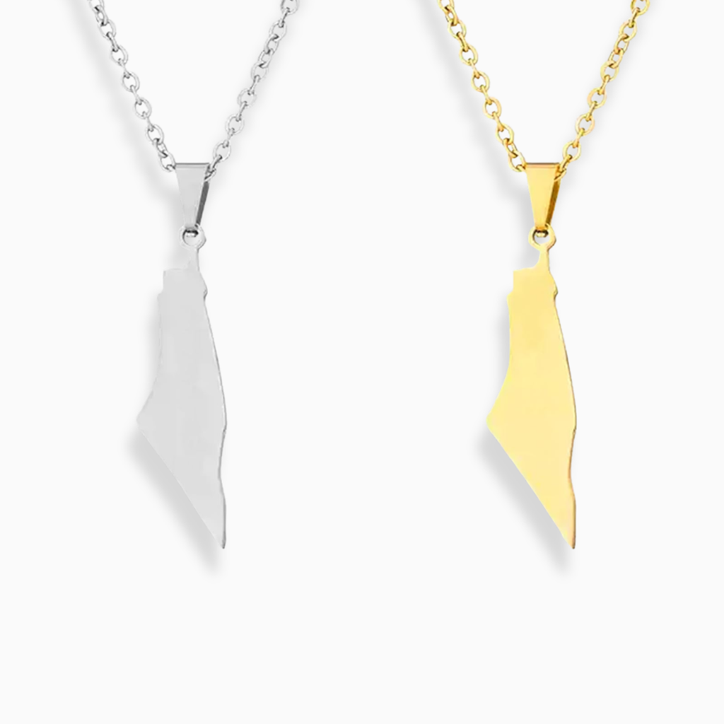 Palestine Map Pendent and Necklace