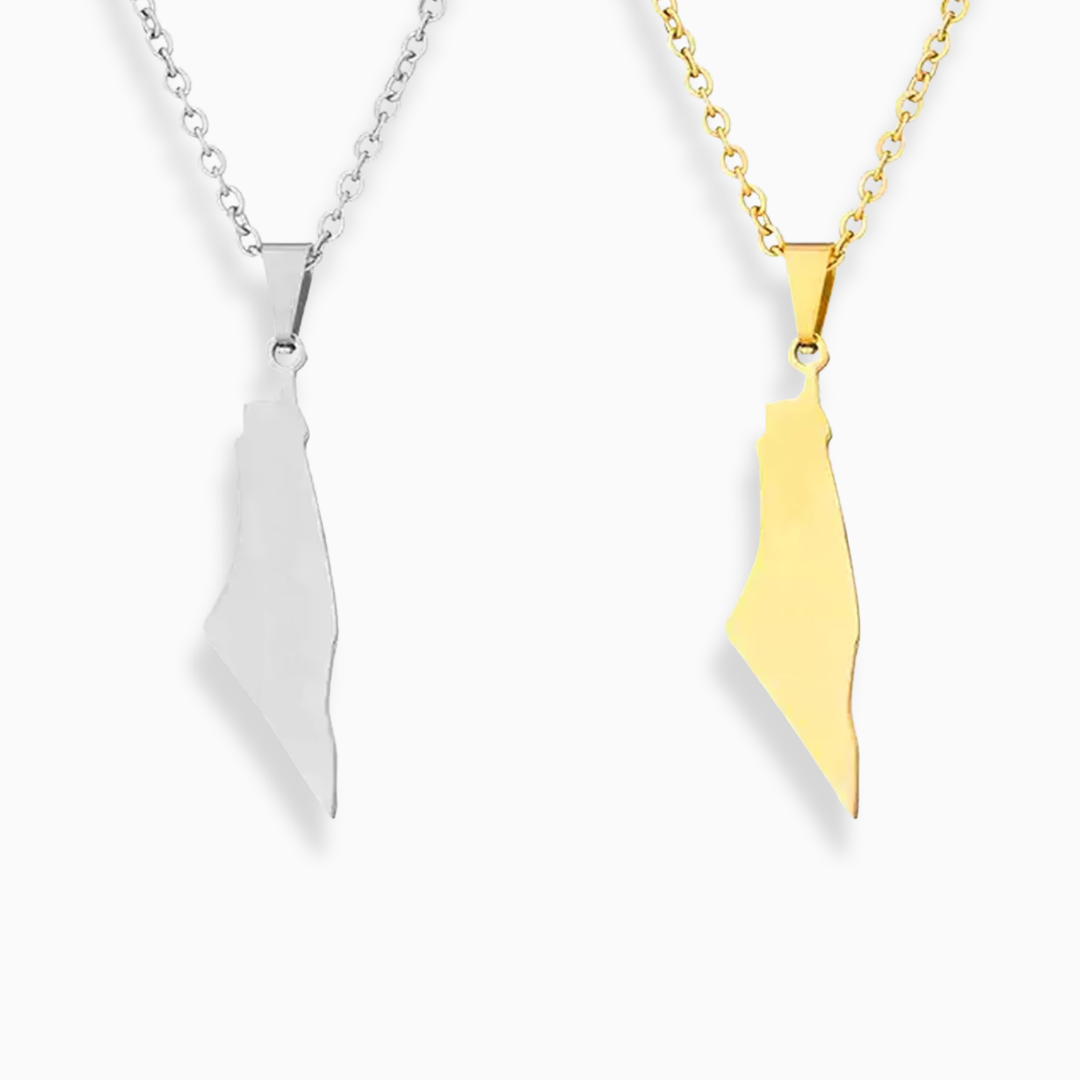 Palestine Map Pendent and Necklace